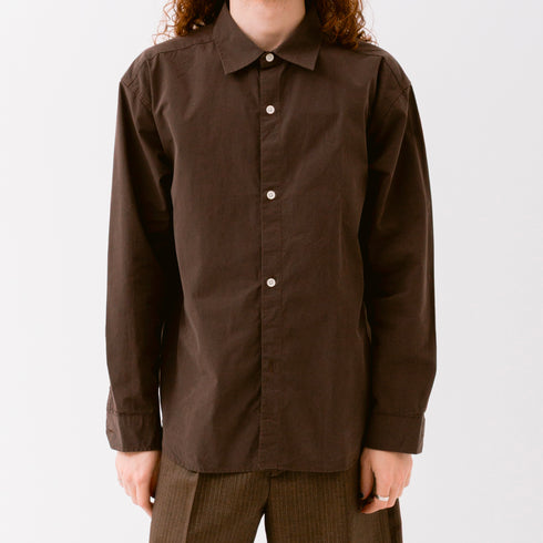 Mfpen Generous Shirt Dark Brown M324-036 Fit Front Degli Uberti